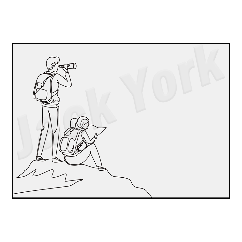 Outdoor Adventure York - Plakat turystyczny, minimalistyczny namiotowy rysunek, nadruk